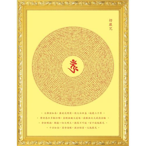 大小款高清 楞严咒咒轮 梵体梵文 观想图挂图挂画贴画贴纸 可带框