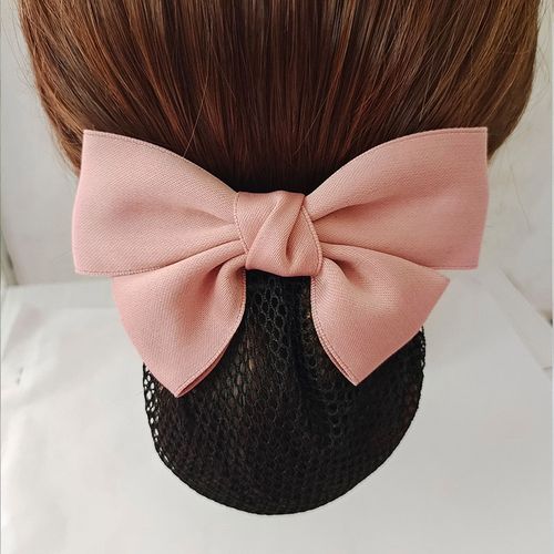 职业头花网兜发网女护士蝴蝶结新款优雅韩银行空乘酒店服务员细网