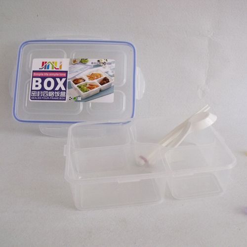 四格餐盒饭盒学生便当盒微波炉多格日式pp塑料餐具快餐盒分格