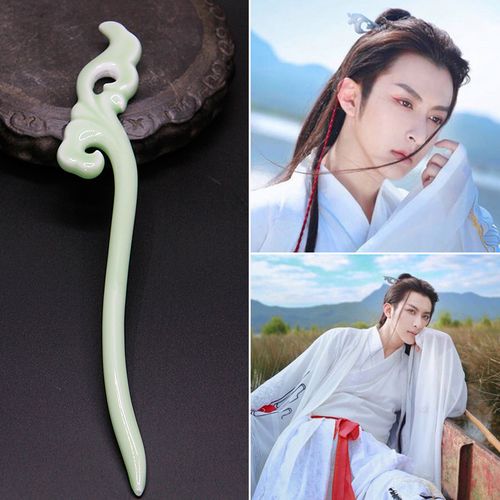 新款古风簪子饰品古装男士s发簪中国风汉服cos侠客插梳玉簪2022