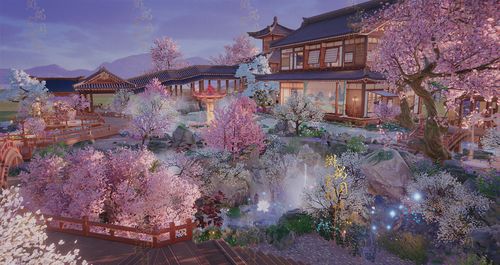 樱花小院4000平九寨沟下沉式蓝图剑网三剑三3家园设计绯樱