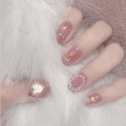 穿戴式甲片假指甲贴片成品可拆卸结婚指甲贴新娘持久温柔风自粘成