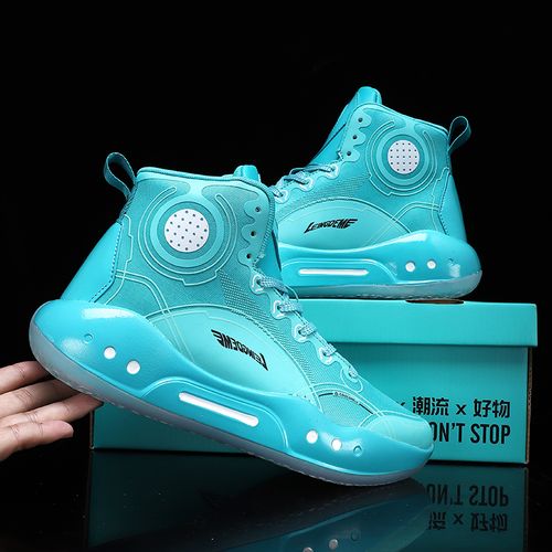 驭帅1442篮球鞋北极白高帮学生青少年实战耐磨防滑有声音运动鞋15