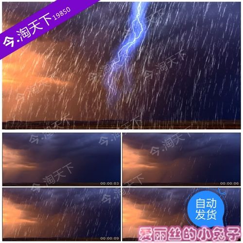 暴雨 下雨闪电乌云打雷 雷雨 暴风雨 led大屏幕舞台背景 视频素材