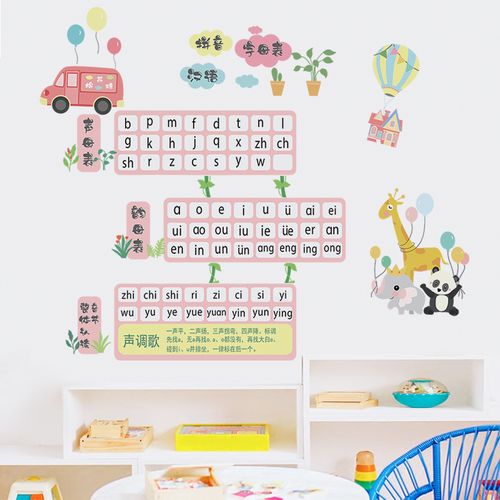 拼音字母表墙贴纸早教一年级贴画小学生教室布置声母韵母整体认读