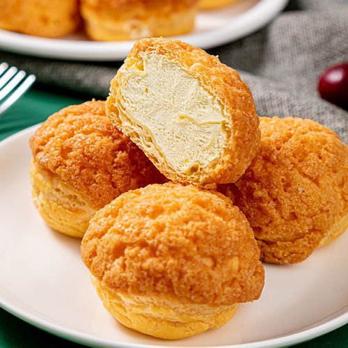 阿诺脆皮泡芙250g冷冻甜点爆浆奶油酥皮泡芙网红糕点小吃加热即食