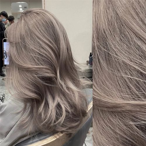 暖棕色染发膏奶茶灰棕色染发剂2021流行色自己在家染纯显白泡泡沫