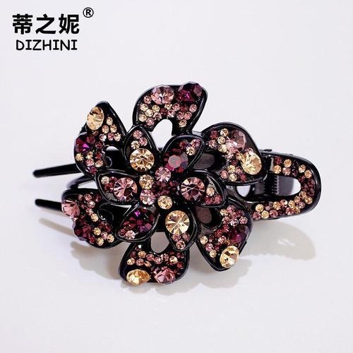 夹头盘发发夹鸭嘴饰韩国成人优雅发卡子大号鱼嘴夹水钻抓夹发饰品【8