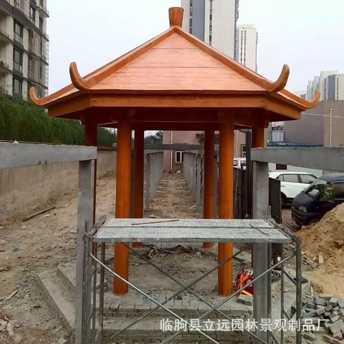 杭州四角防腐木凉亭 水泥葡萄架 水泥仿木六角亭子户外凉亭