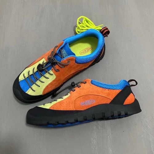 复古户外登山鞋休闲徒步鞋防滑耐磨攀岩鞋男女 橙色拼接 【两双鞋带】
