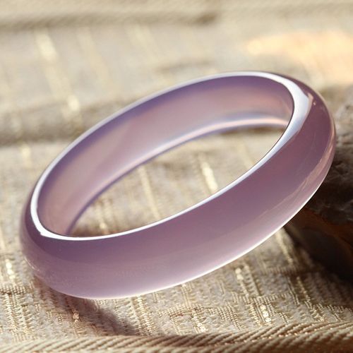 欧珏雅紫罗兰玉冰种粉紫玛瑙手镯女高冰帝王紫玉髓玉镯子精品紫罗兰