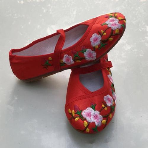 古装汉服老北京圆口布鞋华服婚鞋布鞋翘头男女士演出履古代鞋子靴