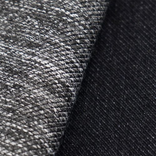 黑色洗水牛仔布棉涤弹力双层暖宝宝面料水洗新疆棉丹宁布料小脚裤