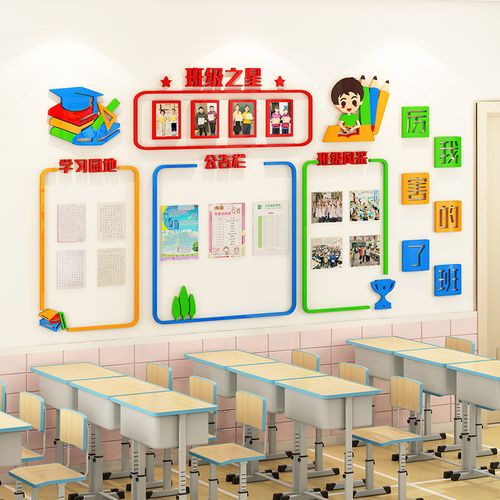班级之星作品展示板文化墙贴公告栏教室布置墙面装饰小学辅导托管