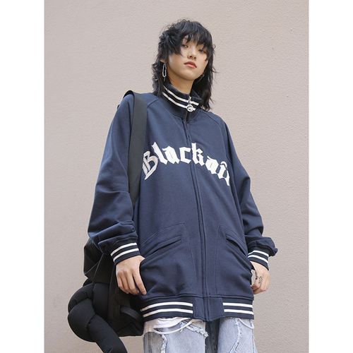 美式复古街头刺绣棒球服外套男女春季新款bf运动宽松嘻哈开衫卫衣