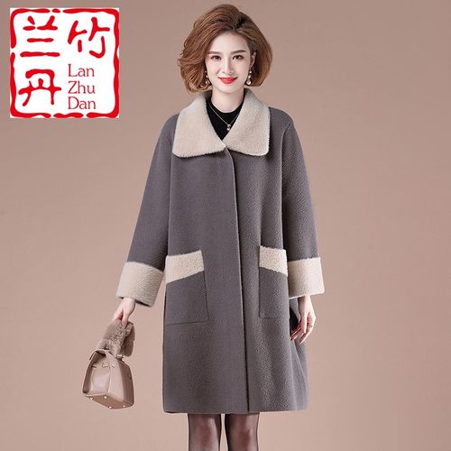 【肥胖女人穿的】兰竹丹胖妈妈200斤秋冬加肥加大码水外套中老年人