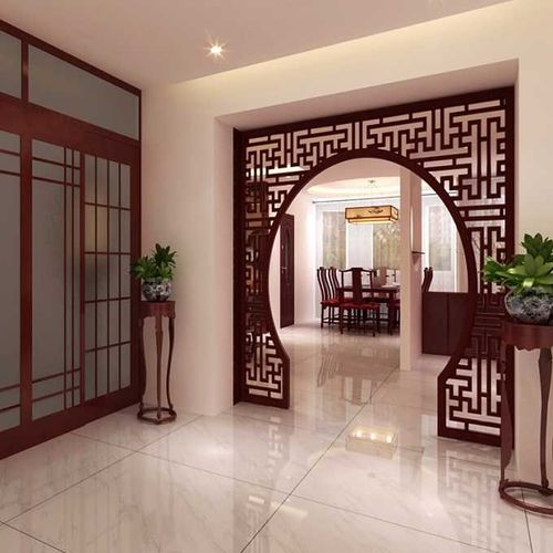 实木古董架隔断柜定做月洞门博古架客厅玄关仿古月亮门中式圆门