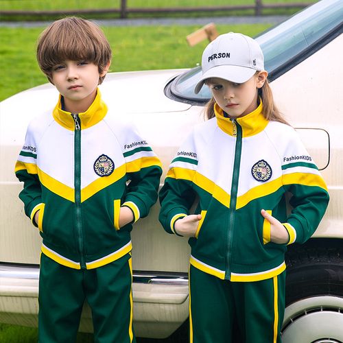 幼儿园园服春季校服小学生班服墨绿色棒球服套装男女童运动两件套