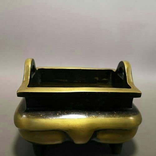 纯铜复古大明宣德炉香薰炉 铜香炉熏香炉香具香道用品长方形炉