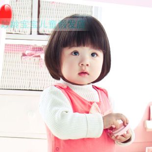 假发女全头套儿童假发女童短发造型公主空气刘海内扣发型小孩女宝