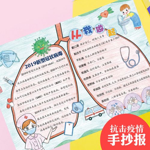 抗击疫情手抄报模板小学生中国武汉加油新型冠状肺炎