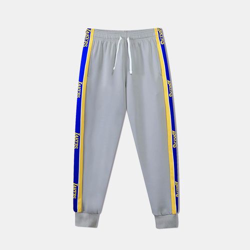滕讯体育nba专营美式抽绳束脚篮球运动长裤男lakers湖人速干印花卫裤