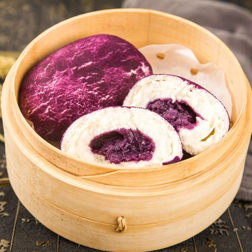 峰仔紫薯包中老年方便营养早餐360g6个紫薯味包子速冻半成品