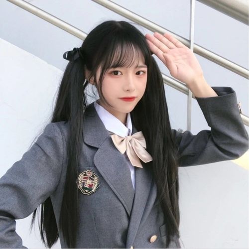 jk双马尾假发女长发绑带式直发高马尾lolita软妹捆绑