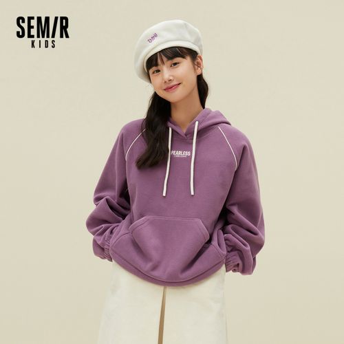 森马卫衣女2021冬新款女款时尚摇粒绒加绒加厚保暖连帽卫衣
