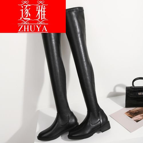 【高档精品】大码长筒靴过膝平底70厘米高筒长靴长大腿靴弹力显长靴到