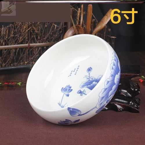 创意设计瓷碗 盐碗荷花图案碗g家居摆件 送粗盐 卫生间吸潮