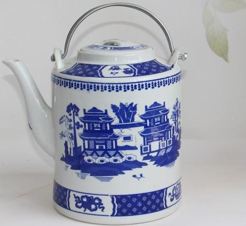 提梁壶家用老式大号高温中u式新中式茶壶青花瓷陶瓷开水壶凉仿古