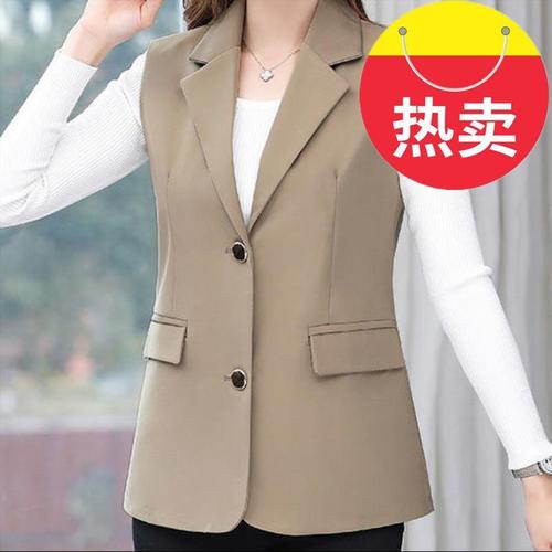 马甲女装高档春夏妈妈装背心外套短款无袖大码女士坎肩西装马夹