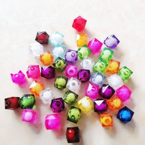 diy手工串珠材料亚克力方形珠中珠散珠方块珠串珠纸巾盒珠子