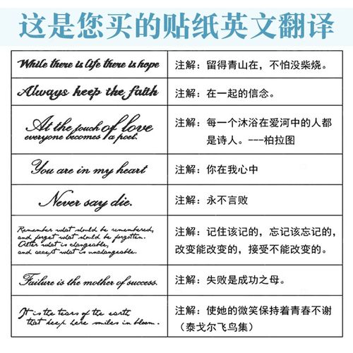 个性英文字母纹身贴防水持久男女仿真锁骨手臂刺青英文短句带翻译