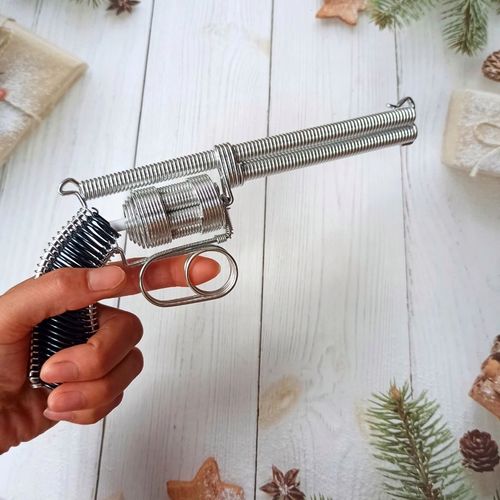 手工枪diy工艺品金属铝丝编织左轮98k m4 16玩具枪生日礼物