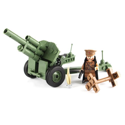 乐·高积木二战火炮军事战场苏德军榴弹高射炮重型反坦克车男孩儿童