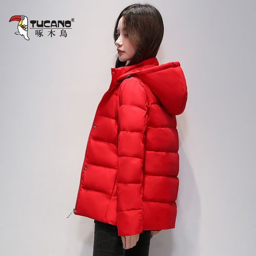 啄木鸟羽绒服女2021新款白鸭绒网红洋气名牌外穿运动休闲保暖外套