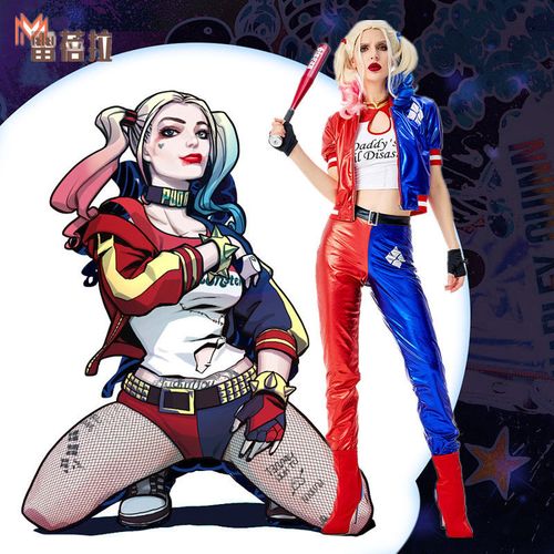 万圣节自杀小队小丑女服装cosplay小丑角色扮演哈莉奎茵表演服