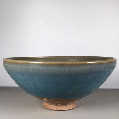 古董瓷器 钧瓷窑变釉大碗 全品包浆老货旧货收藏老物件