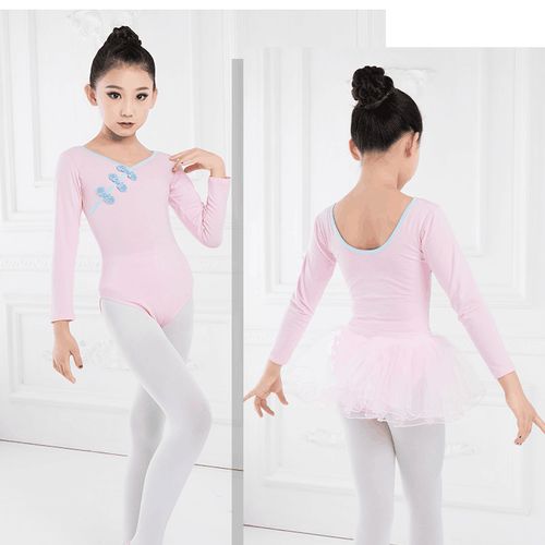 儿童舞蹈服秋冬季女生长袖中国风民族舞芭蕾形体服跳舞练功服舞服