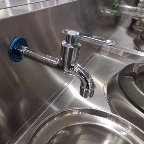 商用酒店饭馆餐厅厨房炒菜灶台灶架温锅水龙头如墙式星盆水池龙头