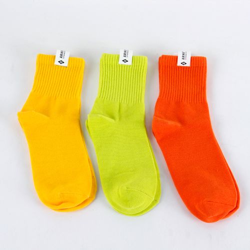 曹操有货余文乐春夏中筒袜ins 薄款街头荧光色橙袜子男女短袜纯棉