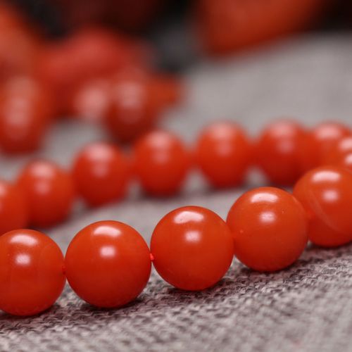精品天然原矿保山南红玛瑙哑光手串手链11.5mm女款柿子红实物拍摄