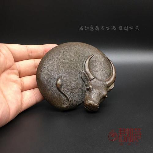 实心铜生肖牛摆件铜牛卧牛铜水牛镇纸孺子牛压纸创意意境茶宠铜件