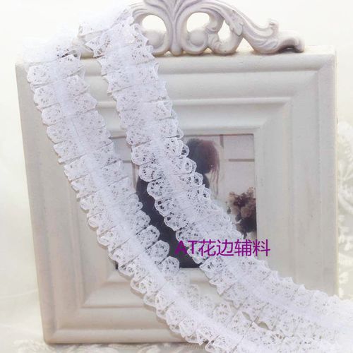 【现货现发】3cm无弹蕾丝百褶花边di【现货现发】蕾丝边礼品装饰服装