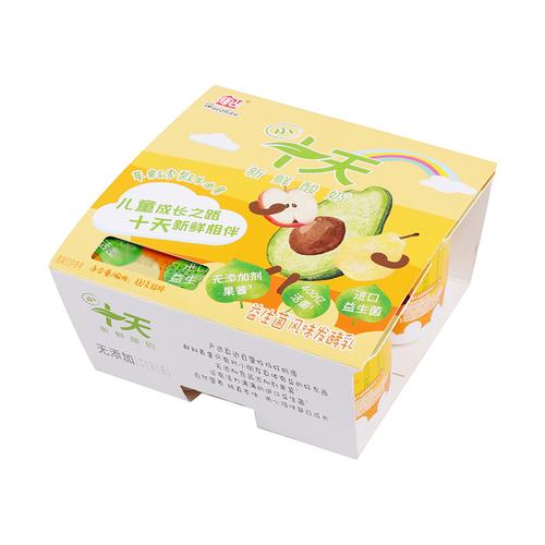辉山十天新鲜酸奶苹果雪梨牛油果味100g*4杯/组牛乳发酵乳蛋白