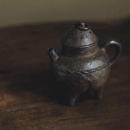 纯手工日式柴烧紫砂手捏壶 宝瓶 盖碗 古拙侘寂陶瓷茶道具 凹凸集