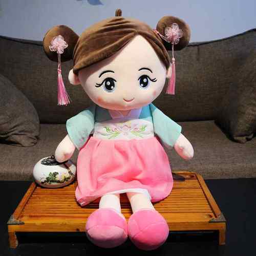 中国风汉服布娃娃毛绒玩具公仔洋娃娃安抚儿童玩偶陪睡可爱小女孩