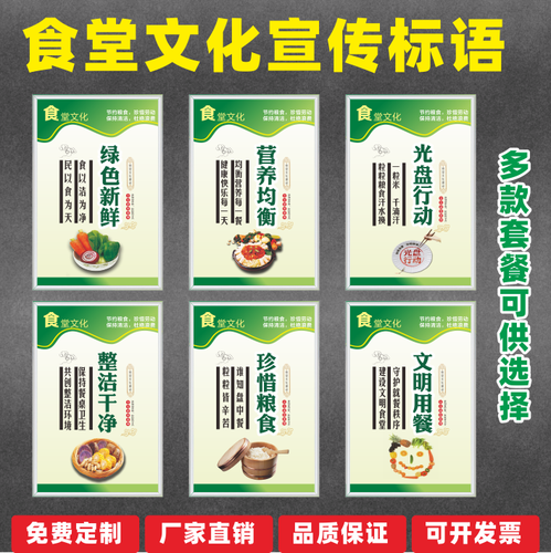 标语墙贴挂图厨房标识牌定制幼儿园食堂挂画全套餐厅光盘行动宣传海报